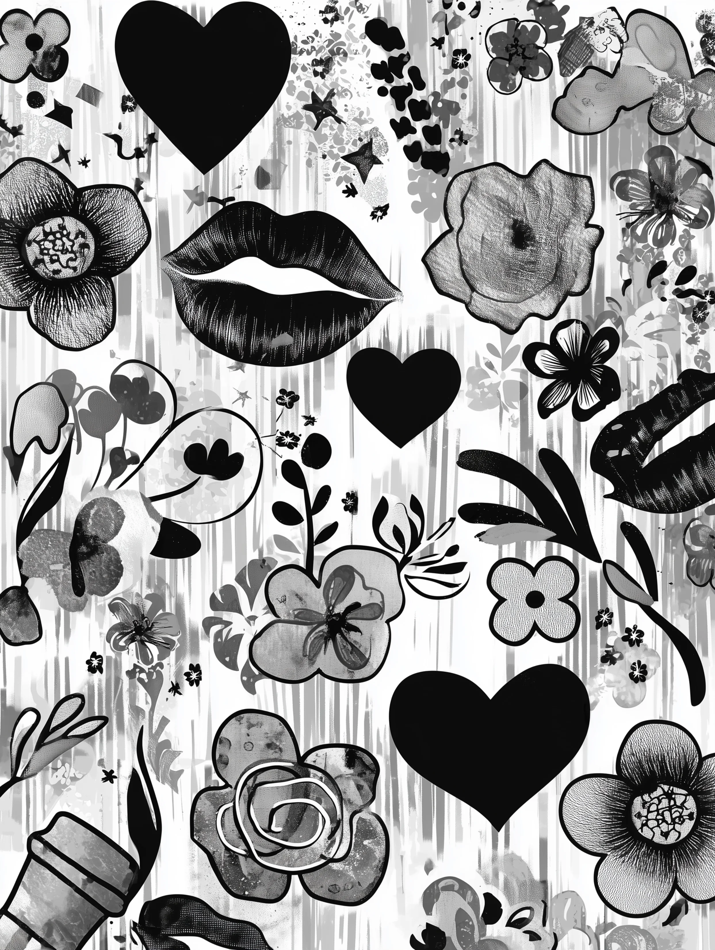 Free printable makeup coloring page for adults featuring a mostly gray coloring sheet